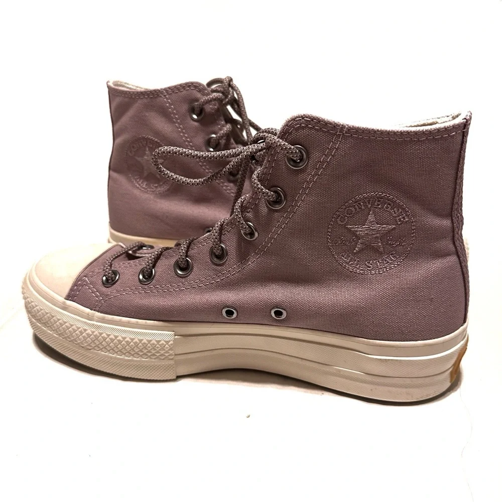 Converse CTAS Hi Lift Lucid Lilac Canvas Platform Sneakers
